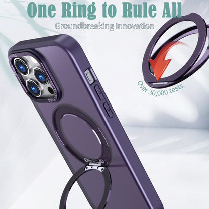 For iPhone 15 Pro Max Wing Series MagSafe Magnetic Ring Holder Phone Case(Dark Purple) - iPhone 15 Pro Max Cases by buy2fix | Online Shopping UK | buy2fix