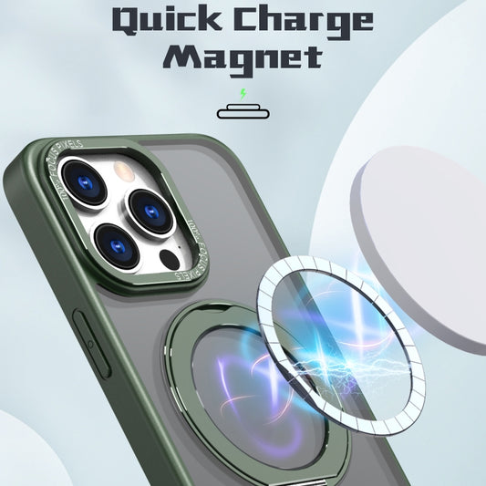 For iPhone 15 Pro Wing Series MagSafe Magnetic Ring Holder Phone Case(Green) - iPhone 15 Pro Cases by buy2fix | Online Shopping UK | buy2fix