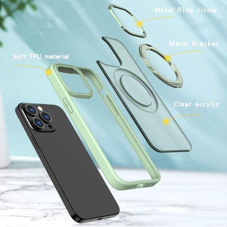 For iPhone 15 Pro Wing Series MagSafe Magnetic Ring Holder Phone Case(Avocado Green) - iPhone 15 Pro Cases by buy2fix | Online Shopping UK | buy2fix