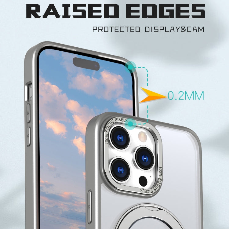 For iPhone 15 Pro Wing Series MagSafe Magnetic Ring Holder Phone Case(Titanium Gray) - iPhone 15 Pro Cases by buy2fix | Online Shopping UK | buy2fix