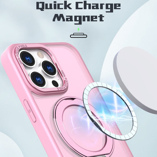 For iPhone 15 Pro Wing Series MagSafe Magnetic Ring Holder Phone Case(Pink) - iPhone 15 Pro Cases by buy2fix | Online Shopping UK | buy2fix