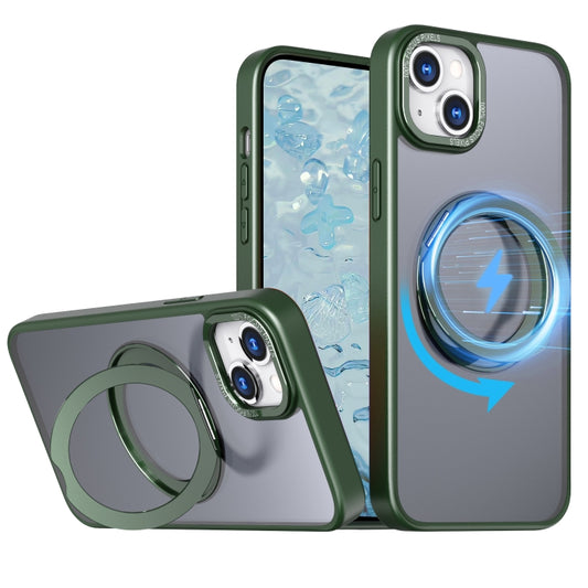 For iPhone 15 Plus Wing Series MagSafe Magnetic Ring Holder Phone Case(Green) - iPhone 15 Plus Cases by buy2fix | Online Shopping UK | buy2fix
