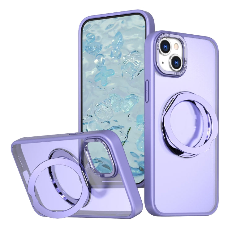 For iPhone 15 Wing Series MagSafe Magnetic Ring Holder Phone Case(Light Purple) - iPhone 15 Cases by buy2fix | Online Shopping UK | buy2fix