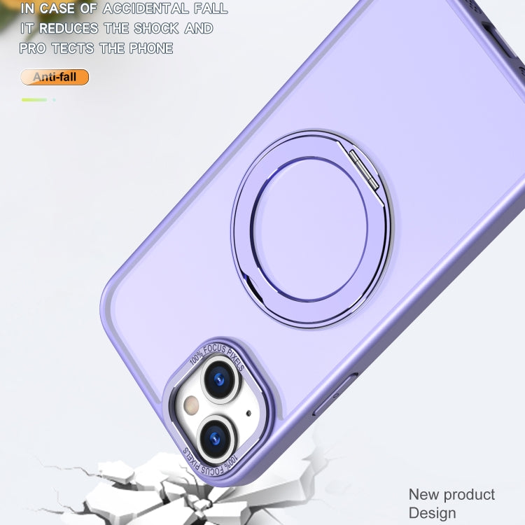 For iPhone 15 Wing Series MagSafe Magnetic Ring Holder Phone Case(Light Purple) - iPhone 15 Cases by buy2fix | Online Shopping UK | buy2fix