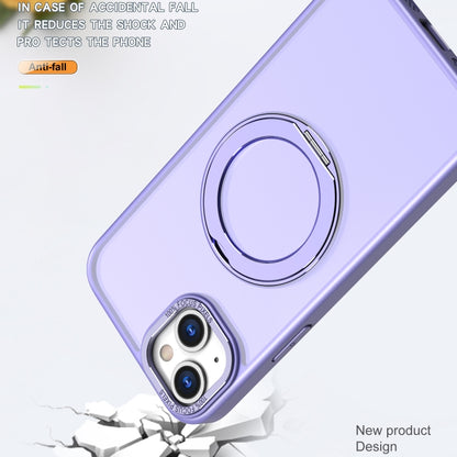 For iPhone 15 Wing Series MagSafe Magnetic Ring Holder Phone Case(Light Purple) - iPhone 15 Cases by buy2fix | Online Shopping UK | buy2fix