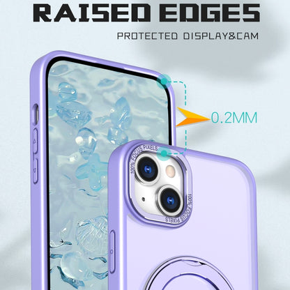 For iPhone 15 Wing Series MagSafe Magnetic Ring Holder Phone Case(Light Purple) - iPhone 15 Cases by buy2fix | Online Shopping UK | buy2fix