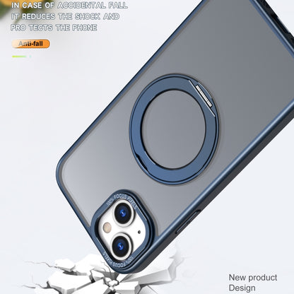 For iPhone 15 Wing Series MagSafe Magnetic Ring Holder Phone Case(Blue) - iPhone 15 Cases by buy2fix | Online Shopping UK | buy2fix