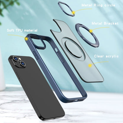 For iPhone 15 Wing Series MagSafe Magnetic Ring Holder Phone Case(Blue) - iPhone 15 Cases by buy2fix | Online Shopping UK | buy2fix