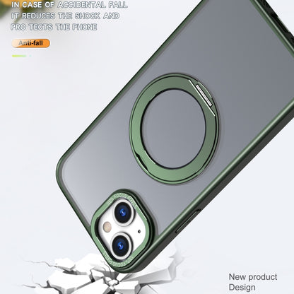 For iPhone 15 Wing Series MagSafe Magnetic Ring Holder Phone Case(Green) - iPhone 15 Cases by buy2fix | Online Shopping UK | buy2fix