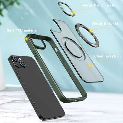 For iPhone 15 Wing Series MagSafe Magnetic Ring Holder Phone Case(Green) - iPhone 15 Cases by buy2fix | Online Shopping UK | buy2fix