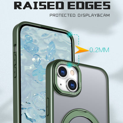 For iPhone 15 Wing Series MagSafe Magnetic Ring Holder Phone Case(Green) - iPhone 15 Cases by buy2fix | Online Shopping UK | buy2fix