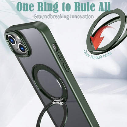 For iPhone 15 Wing Series MagSafe Magnetic Ring Holder Phone Case(Green) - iPhone 15 Cases by buy2fix | Online Shopping UK | buy2fix