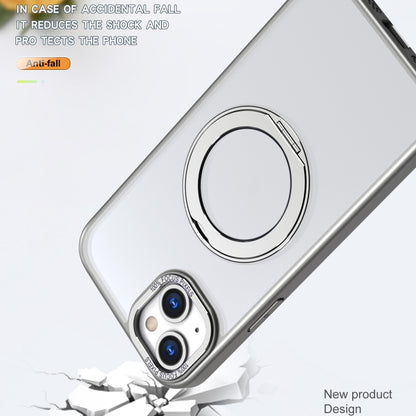 For iPhone 15 Wing Series MagSafe Magnetic Ring Holder Phone Case(Titanium Gray) - iPhone 15 Cases by buy2fix | Online Shopping UK | buy2fix