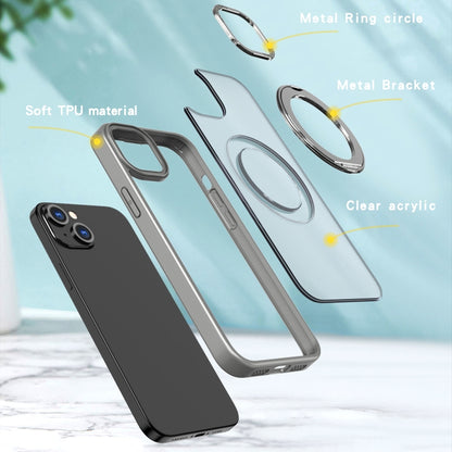 For iPhone 15 Wing Series MagSafe Magnetic Ring Holder Phone Case(Titanium Gray) - iPhone 15 Cases by buy2fix | Online Shopping UK | buy2fix