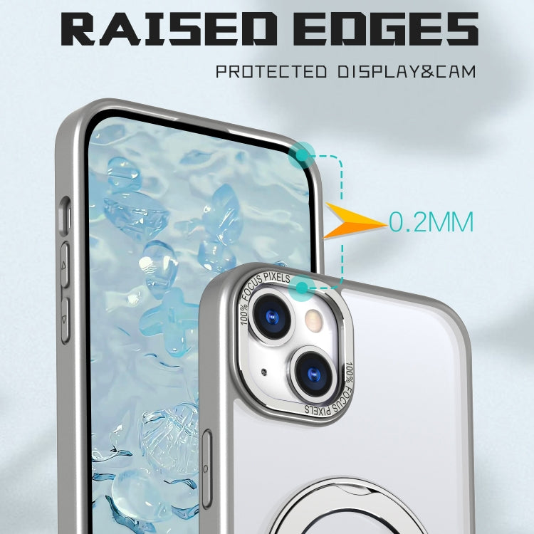 For iPhone 15 Wing Series MagSafe Magnetic Ring Holder Phone Case(Titanium Gray) - iPhone 15 Cases by buy2fix | Online Shopping UK | buy2fix