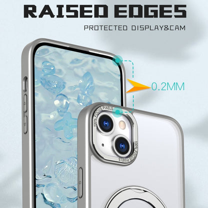 For iPhone 15 Wing Series MagSafe Magnetic Ring Holder Phone Case(Titanium Gray) - iPhone 15 Cases by buy2fix | Online Shopping UK | buy2fix