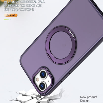 For iPhone 15 Wing Series MagSafe Magnetic Ring Holder Phone Case(Dark Purple) - iPhone 15 Cases by buy2fix | Online Shopping UK | buy2fix