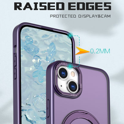 For iPhone 15 Wing Series MagSafe Magnetic Ring Holder Phone Case(Dark Purple) - iPhone 15 Cases by buy2fix | Online Shopping UK | buy2fix
