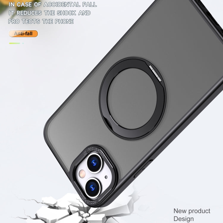 For iPhone 14 Plus Wing Series MagSafe Magnetic Ring Holder Phone Case(Black) - iPhone 14 Plus Cases by buy2fix | Online Shopping UK | buy2fix