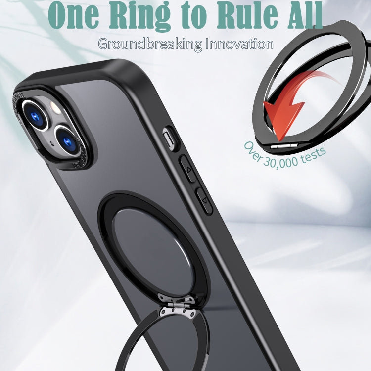 For iPhone 14 Plus Wing Series MagSafe Magnetic Ring Holder Phone Case(Black) - iPhone 14 Plus Cases by buy2fix | Online Shopping UK | buy2fix