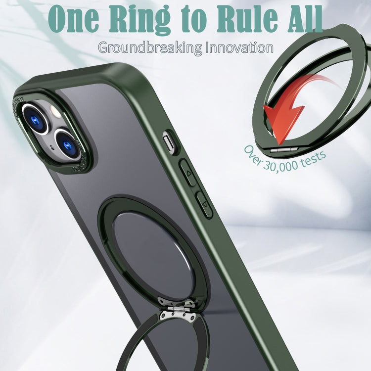 For iPhone 14 Plus Wing Series MagSafe Magnetic Ring Holder Phone Case(Green) - iPhone 14 Plus Cases by buy2fix | Online Shopping UK | buy2fix