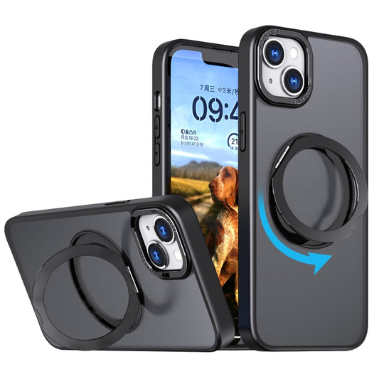 For iPhone 14 Wing Series MagSafe Magnetic Ring Holder Phone Case(Black) - iPhone 14 Cases by buy2fix | Online Shopping UK | buy2fix