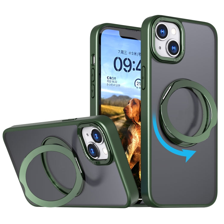 For iPhone 14 Wing Series MagSafe Magnetic Ring Holder Phone Case(Green) - iPhone 14 Cases by buy2fix | Online Shopping UK | buy2fix
