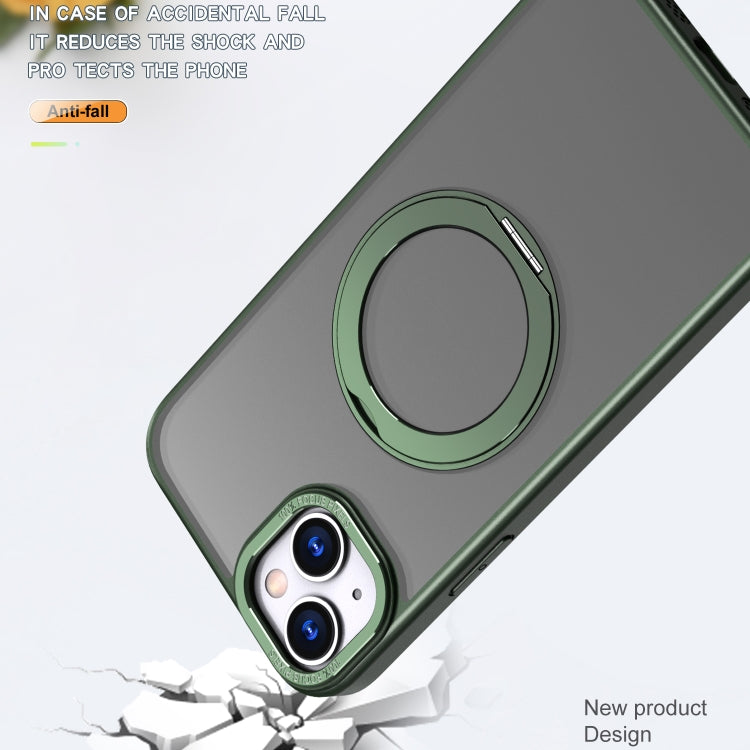 For iPhone 14 Wing Series MagSafe Magnetic Ring Holder Phone Case(Green) - iPhone 14 Cases by buy2fix | Online Shopping UK | buy2fix