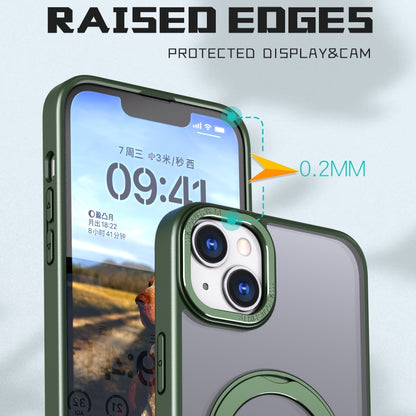 For iPhone 14 Wing Series MagSafe Magnetic Ring Holder Phone Case(Green) - iPhone 14 Cases by buy2fix | Online Shopping UK | buy2fix