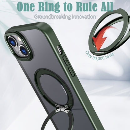 For iPhone 14 Wing Series MagSafe Magnetic Ring Holder Phone Case(Green) - iPhone 14 Cases by buy2fix | Online Shopping UK | buy2fix