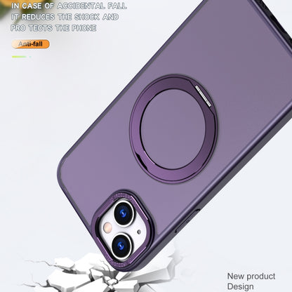 For iPhone 14 Wing Series MagSafe Magnetic Ring Holder Phone Case(Dark Purple) - iPhone 14 Cases by buy2fix | Online Shopping UK | buy2fix