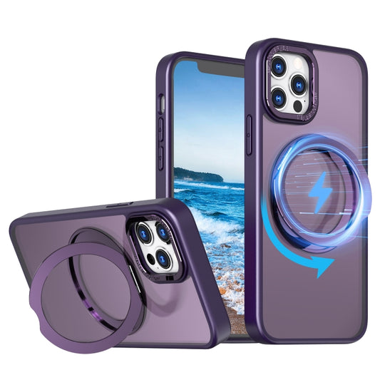 For iPhone 13 Pro Max Wing Series MagSafe Magnetic Ring Holder Phone Case(Dark Purple) - iPhone 13 Pro Max Cases by buy2fix | Online Shopping UK | buy2fix