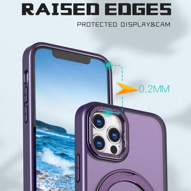 For iPhone 13 Pro Max Wing Series MagSafe Magnetic Ring Holder Phone Case(Dark Purple) - iPhone 13 Pro Max Cases by buy2fix | Online Shopping UK | buy2fix