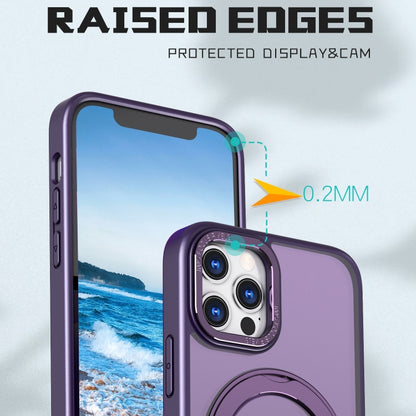 For iPhone 13 Pro Max Wing Series MagSafe Magnetic Ring Holder Phone Case(Dark Purple) - iPhone 13 Pro Max Cases by buy2fix | Online Shopping UK | buy2fix