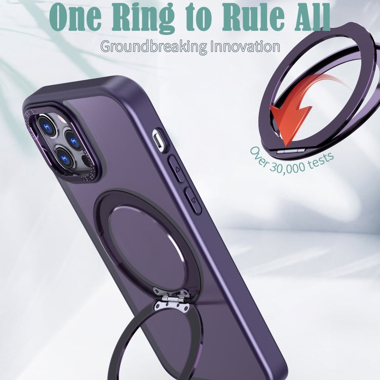 For iPhone 13 Pro Max Wing Series MagSafe Magnetic Ring Holder Phone Case(Dark Purple) - iPhone 13 Pro Max Cases by buy2fix | Online Shopping UK | buy2fix