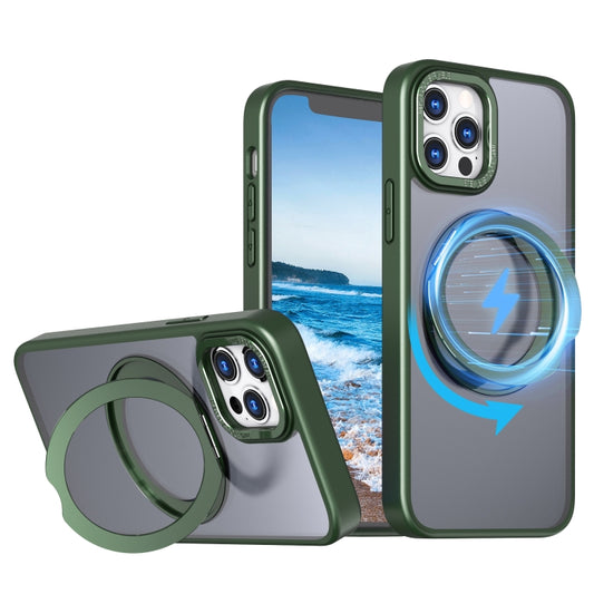 For iPhone 12 Pro Wing Series MagSafe Magnetic Ring Holder Phone Case(Green) - iPhone 12 / 12 Pro Cases by buy2fix | Online Shopping UK | buy2fix