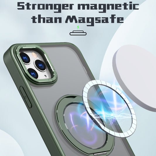 For iPhone 11 Pro Max Wing Series MagSafe Magnetic Ring Holder Phone Case(Green) - iPhone 11 Pro Max Cases by buy2fix | Online Shopping UK | buy2fix