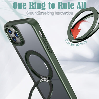 For iPhone 11 Pro Max Wing Series MagSafe Magnetic Ring Holder Phone Case(Green) - iPhone 11 Pro Max Cases by buy2fix | Online Shopping UK | buy2fix