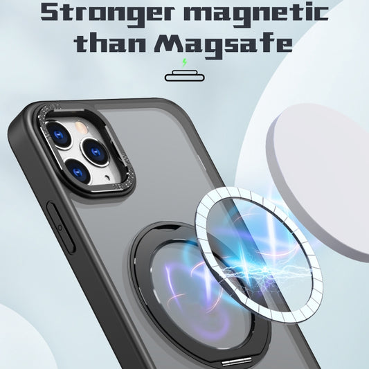 For iPhone 11 Pro Wing Series MagSafe Magnetic Ring Holder Phone Case(Black) - iPhone 11 Cases by buy2fix | Online Shopping UK | buy2fix