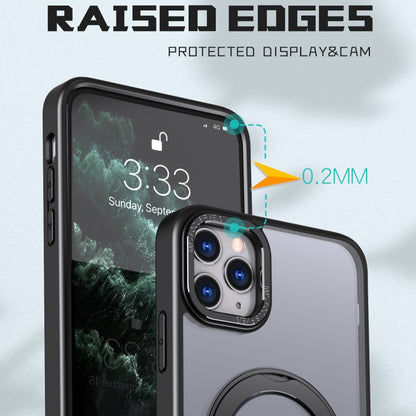 For iPhone 11 Pro Wing Series MagSafe Magnetic Ring Holder Phone Case(Black) - iPhone 11 Cases by buy2fix | Online Shopping UK | buy2fix
