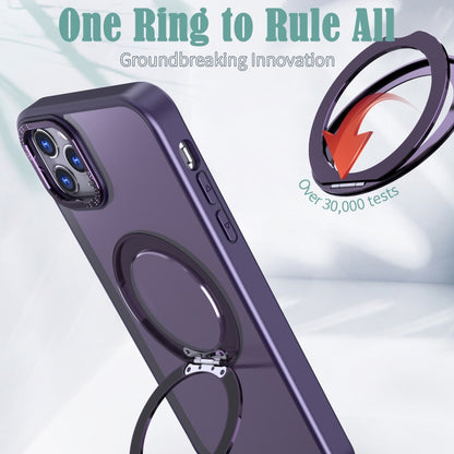 For iPhone 11 Pro Wing Series MagSafe Magnetic Ring Holder Phone Case(Dark Purple) - iPhone 11 Cases by buy2fix | Online Shopping UK | buy2fix