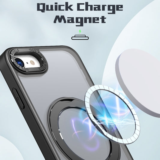 For iPhone SE 2022 / 2020 / 8 / 7 Wing Series MagSafe Magnetic Ring Holder Phone Case(Black) - iPhone SE 2022 / 2020 / 8 / 7 Cases by buy2fix | Online Shopping UK | buy2fix