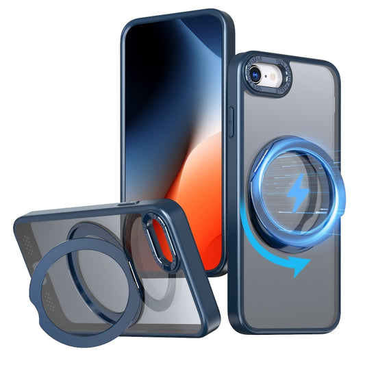 For iPhone SE 2022 / 2020 / 8 / 7 Wing Series MagSafe Magnetic Ring Holder Phone Case(Blue) - iPhone SE 2022 / 2020 / 8 / 7 Cases by buy2fix | Online Shopping UK | buy2fix