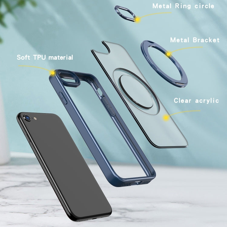 For iPhone SE 2022 / 2020 / 8 / 7 Wing Series MagSafe Magnetic Ring Holder Phone Case(Blue) - iPhone SE 2022 / 2020 / 8 / 7 Cases by buy2fix | Online Shopping UK | buy2fix