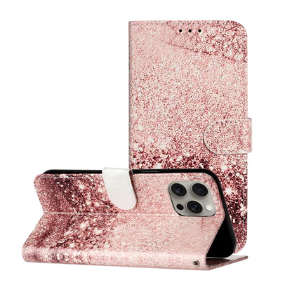 For iPhone 16 Pro Max Colored Drawing Marble Pattern Leather Phone Case(Rose Gold) by buy2fix