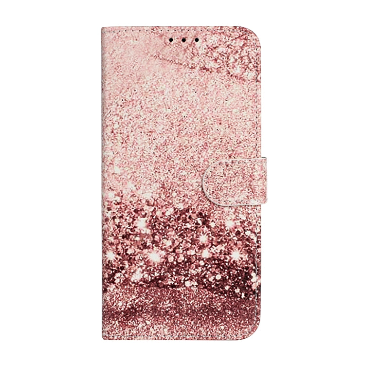 For iPhone 16 Pro Max Colored Drawing Marble Pattern Leather Phone Case(Rose Gold) by buy2fix