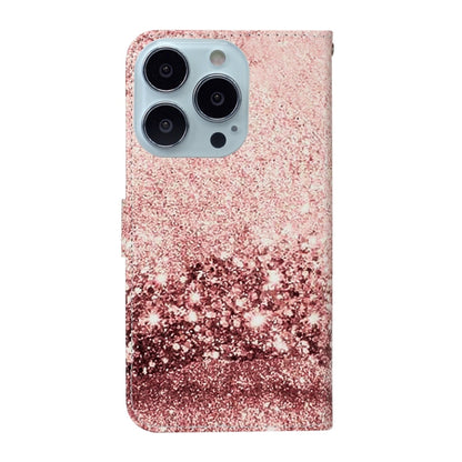 For iPhone 16 Pro Max Colored Drawing Marble Pattern Leather Phone Case(Rose Gold) by buy2fix