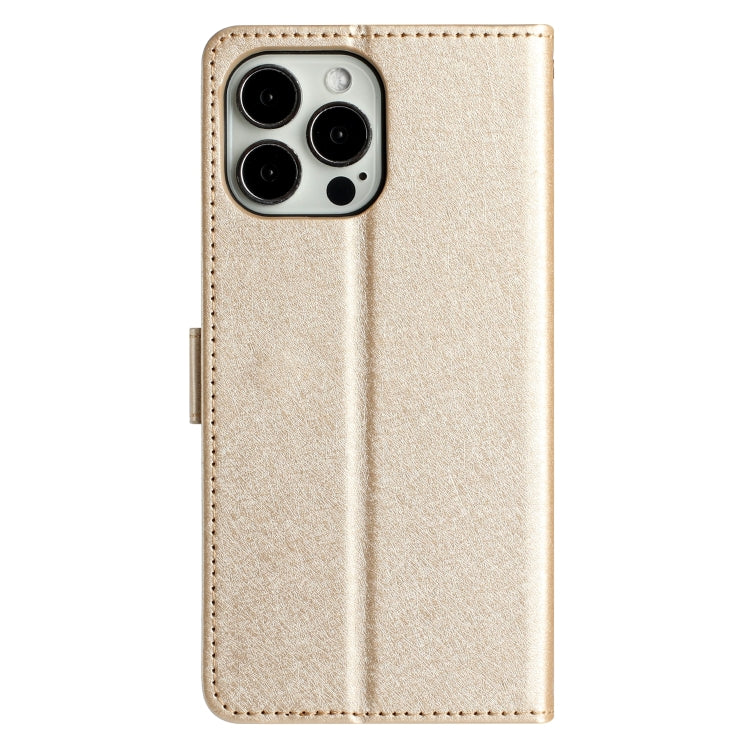 For iPhone 16 Pro Max Silk Texture Horizontal Flip Leather Phone Case(Gold) by buy2fix