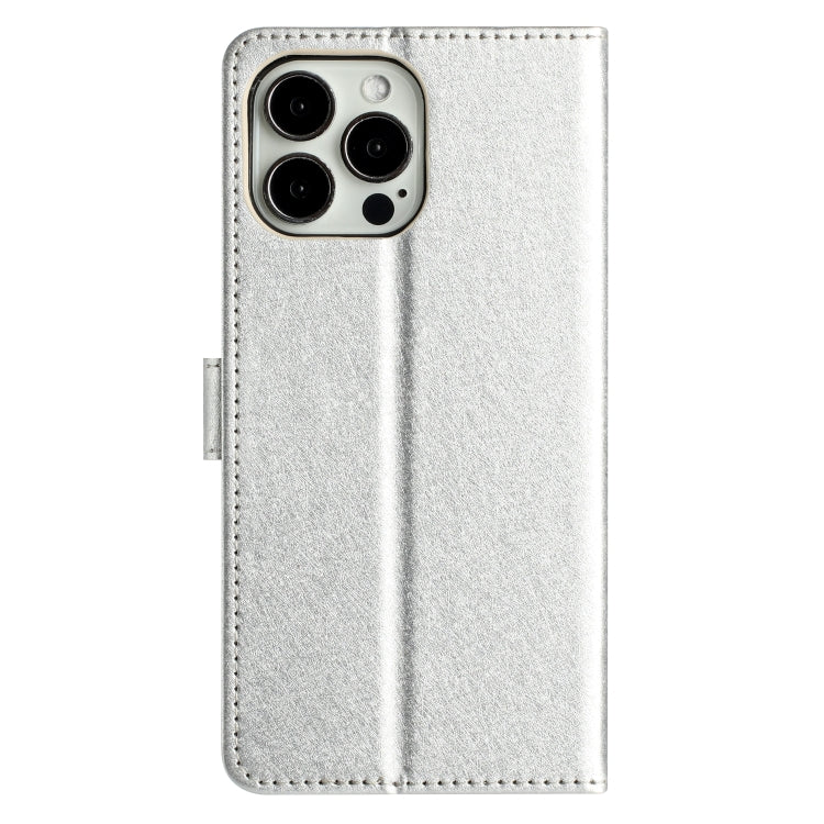 For iPhone 16 Pro Max Silk Texture Horizontal Flip Leather Phone Case(Silver) by buy2fix