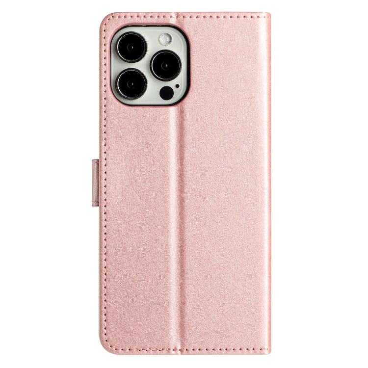 For iPhone 16 Pro Silk Texture Horizontal Flip Leather Phone Case(Rose Gold) by buy2fix